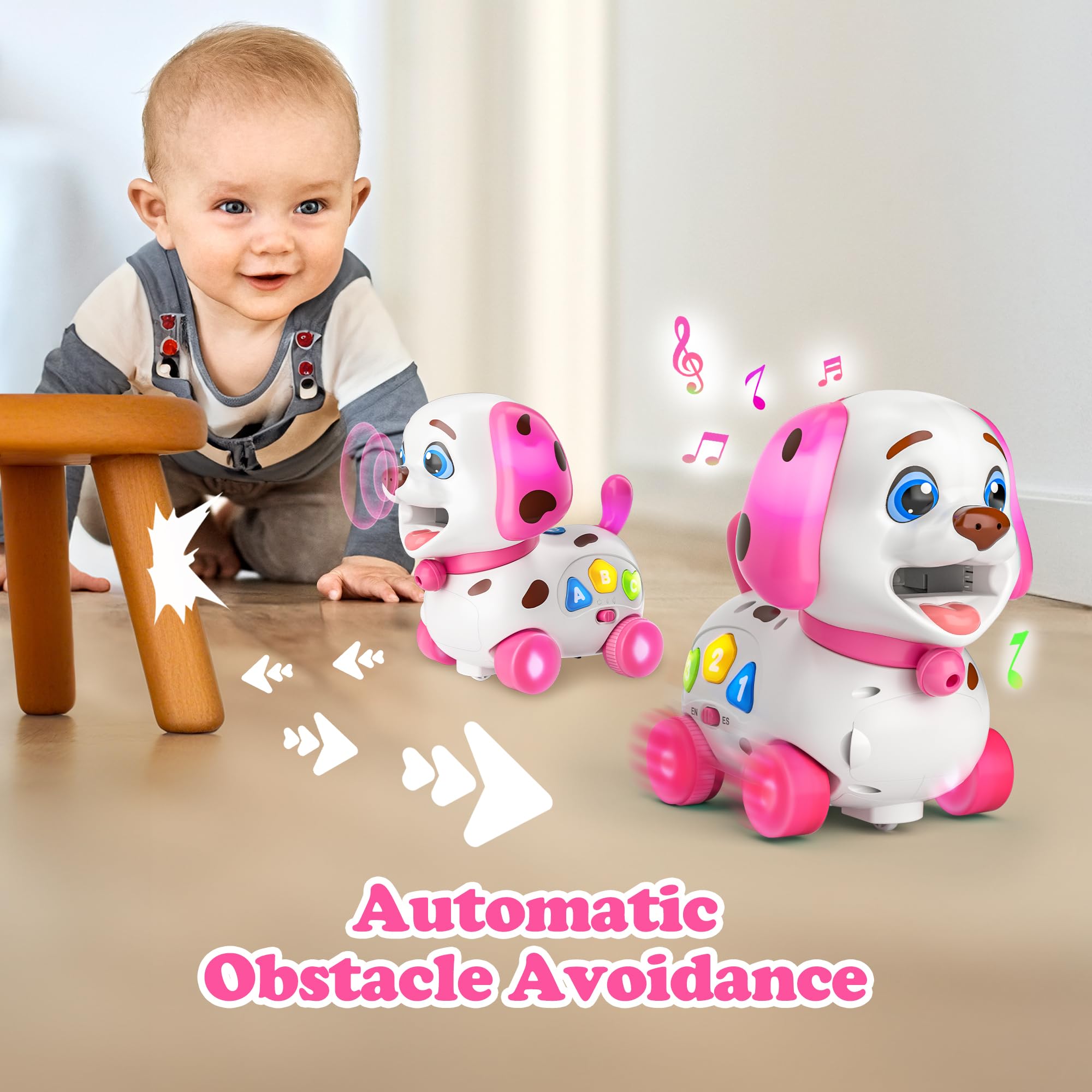 Musical Toys for 1 Year Old Girl Gifts, Bilingual Baby Toys 6-12-18 Months, First 1st Birthday Girl Gifts for Boy, Learning Educational Toddlers Puppy for 1 Year Old Boy Present